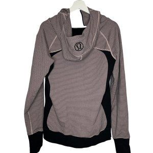Lululemon Hoodie Jacket Pink Black Stripe size 10